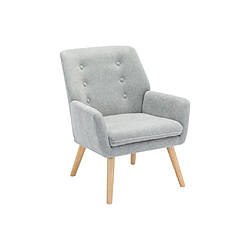 Avis Vente-Unique Fauteuil en tissu gris SERINO