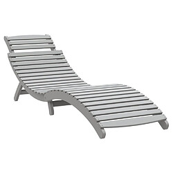 Acheter Maison Chic Chaise longue avec table | Bain de soleil Relax | Transat gris bois massif d'acacia -GKD53048