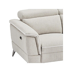 Vente-Unique Canapé 3 places relax électrique en tissu beige MACARI pas cher