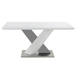 Avis Vente-Unique Table à manger SALVA - 6 personnes - MDF laqué - Blanc et anthracite