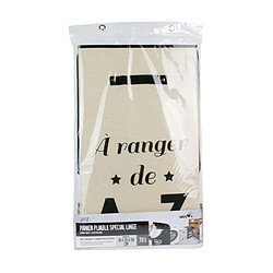 Idebox Panier à linge pliable en tissu 70L Famille Beige.