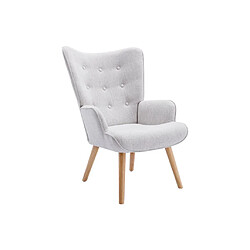 Avis Vente-Unique Fauteuil en tissu gris clair VATELY