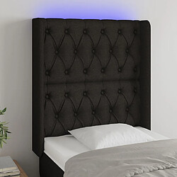 vidaXL Tête de lit à LED Noir 83x16x118/128 cm Tissu