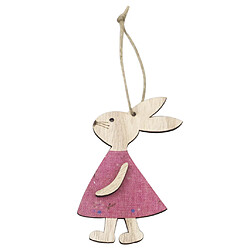 Décoration De Fête En Forme De Lapin En Bois Ornement Suspendu De Pâques Rose pas cher