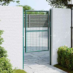 vidaXL Portail de clôture acier 100x125 cm vert