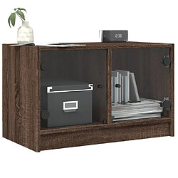 Avis vidaXL Meuble TV avec portes en verre chêne marron 68x37x42 cm