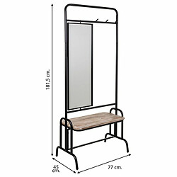 Meuble d'Entrée Alexandra House Living Noir Fer Bois d'épicéa 45 x 181 x 77 cm pas cher