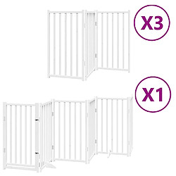 vidaXL Barrière pour chien porte pliable 15 panneaux bois de peuplier