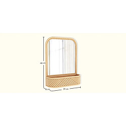 Avis ICONIK INTERIOR Miroir Mural avec Cadre en Rotin - Style Boho Bali - Amara Naturel