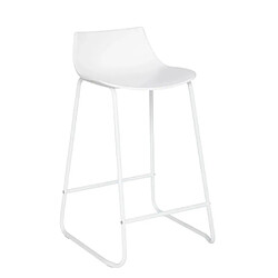 Pegane Lot de 4 tabourets de bar en polypropylène coloris Blanc - Longueur 47 x profondeur 48,5 x hauteur 82,5 cm