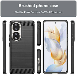 Htdmobiles Coque pour Huawei Honor 90 5G - housse etui silicone gel carbone + verre trempe - NOIR