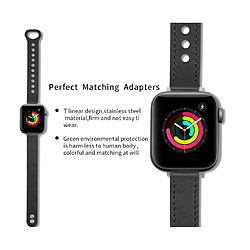 Acheter B05 Black Double Stud Cuir Sport Sangle de remplacement Bracelets Apple Watch Band 41mm 40mm 38mm Femmes Hommes pour Iwatch 234567 SE