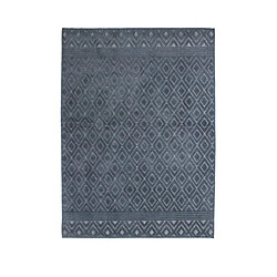 Thedecofactory VINTAGE RELIEF - Tapis à motifs losanges bleu 133x180