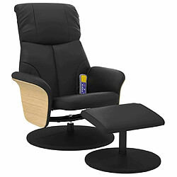 Maison Chic Fauteuil Relax pour salon, Fauteuil inclinable de massage avec repose-pied noir similicuir -GKD84997