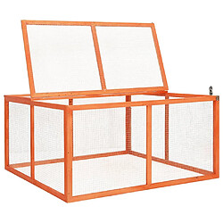 Helloshop26 Clapier cage 124 x 120 x 60 cm bois de sapin massif 02_0000579 pas cher