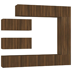 Maison Chic Ensemble de meubles TV 7 pcs | Banc TV Moderne pour salon | Meuble de Rangement - Chêne marron Bois d'ingénierie -MN98487