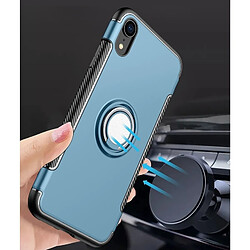 Wewoo Coque Étui de protection magnétique à 360 degrés pour anneau de rotation iPhone XR bleu marine pas cher