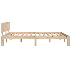 Maison Chic Lit adulte - Lit simple Cadre de lit,Structure du lit Contemporain Bois de pin massif 160x200 cm -MN22359 pas cher