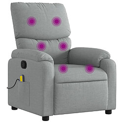 vidaXL Fauteuil de massage inclinable Gris clair Tissu