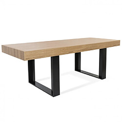 IDMarket Table à Manger PHOENIX Bois et Noir 200 cm