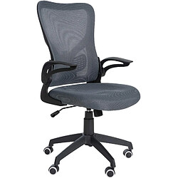 Decoshop26 Chaise de bureau ergonomique dossier en maille gris design moderne hauteur réglable BUR10665