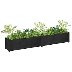 vidaXL Jardinières 2 pcs Noir 200x31x31 cm Bois de pin massif