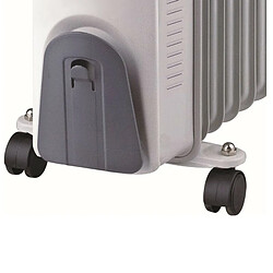 Radiateur bain d'huile 2500W NIKLAS 230V 3 puissances de chauffe - Thermostat - Corps metal verni