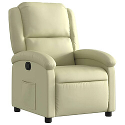 Maison Chic Fauteuil Relax pour salon, Fauteuil inclinable crème cuir véritable -GKD66322