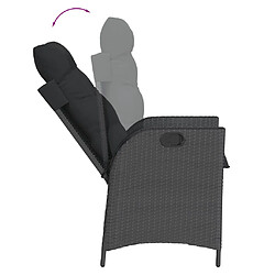 Avis vidaXL Ensemble à manger de jardin coussins 7pcs Noir Résine tressée