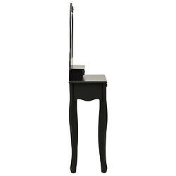 Avis vidaXL Ensemble de coiffeuse avec tabouret Noir 50x59x136 cm Paulownia