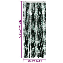 vidaXL Rideau anti-mouches vert et blanc 56x200 cm chenille pas cher