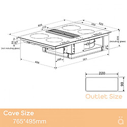 Acheter Table induction avec hotte intégrée Linarie Lyon LF8014FHOOD 80cm