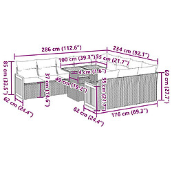 Acheter vidaXL Ensemble de canapés de jardin 11 pcs et coussins rotin acacia