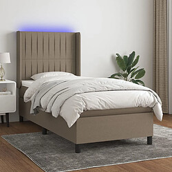 Sommier à lattes,Cadre à lattes de lit pour Adulte matelas et LED Taupe 80x200cm Tissu -MN88755