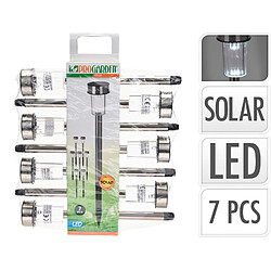 Ledkia Balise LED Extérieure Acier Inoxydable en Saillie pour Sol avec Piquet Daura (7 Un) Blanc chaud 2700K pas cher