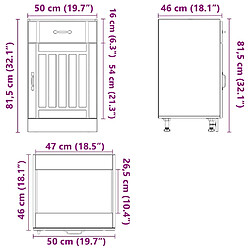 vidaXL Armoire de cuisine Lucca gris béton bois ingénierie pas cher