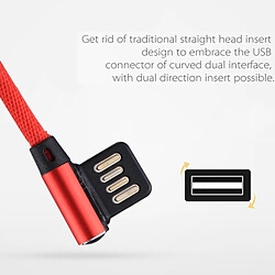 Avis Wewoo Câble rouge pour iPhone X / 8 et 8 Plus / 7 7 Plus / 6 6 6 Plus 6 Plus / 5 5S & SE 5C / iPad 1m 2.4A Sortie USB à Lightning 8 broches Double Coude Conception Nylon Weave Style Data Sync de Charge