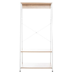 Decoshop26 Meuble de rangement entrée porte-vêtements étagère penderie en bois et métal blanc 10_0003597