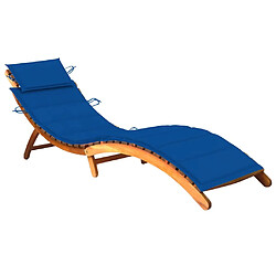 VidaXL Chaise Longue avec Coussin - Bois d'Acacia