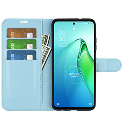 Etui en PU texture litchi, anti-écaillage avec support pour votre Oppo Reno8 Pro + 5G/Reno8 Pro 5G (Global Version) - bleu