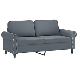 vidaXL Canapé à 2 places Gris foncé 140 cm Velours