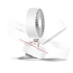 Avis Universal Tableau Portable Mini Ventilator Clip Ventilateur USB Rechargeable Ventilateur de bureau 360 ° Rotation Réglable Clip de bureau sur ventilateur | Ventilateur (blanc)