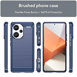 Htdmobiles Coque pour Xiaomi Redmi Note 13 Pro+ Plus 5G - housse etui silicone gel carbone + film ecran - BLEU FONCE