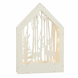 Paris Prix Décoration de Noël Led Hiver Bois 35cm Blanc