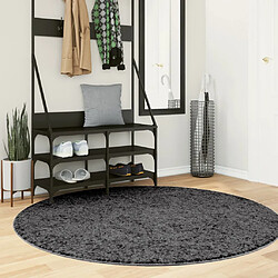 vidaXL Tapis OVIEDO à poils courts anthracite Ø 160 cm