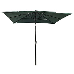 Maison Chic Parasol Jardin | Parasol à 3 niveaux avec mat en aluminium Vert 2,5x2,5 m - GKD89396