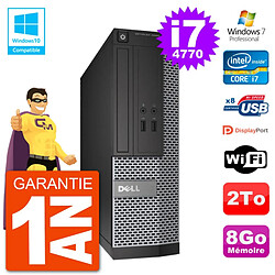 PC Dell 3020 SFF Intel i7-4770 RAM 8Go Disque 2To Graveur DVD Wifi W7 - Occasion