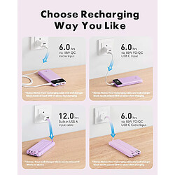 Acheter SANAG Power Bank 20000Mah, Chargeur Portable À Chargement Rapide Avec Câbles Intégrés, 5 Sorties Et 4 Entrées Pour Iphone 14 13 12 11 Samsung S21 S22(Violet)