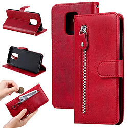 Etui en PU poche zippée mode rouge pour votre Xiaomi Redmi Note 9S/9 Pro Max/9 Pro