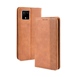 Wewoo Housse Coque Étui en cuir à boucle magnétique avec rétro pour Crazy Horse Texture horizontale Google Pixel 4xlavec porte-carte et fentes cartes et cadre photo Marron